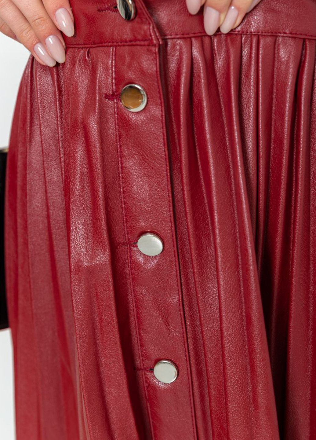 Бордовая кэжуал однотонная юбка Ager плиссе