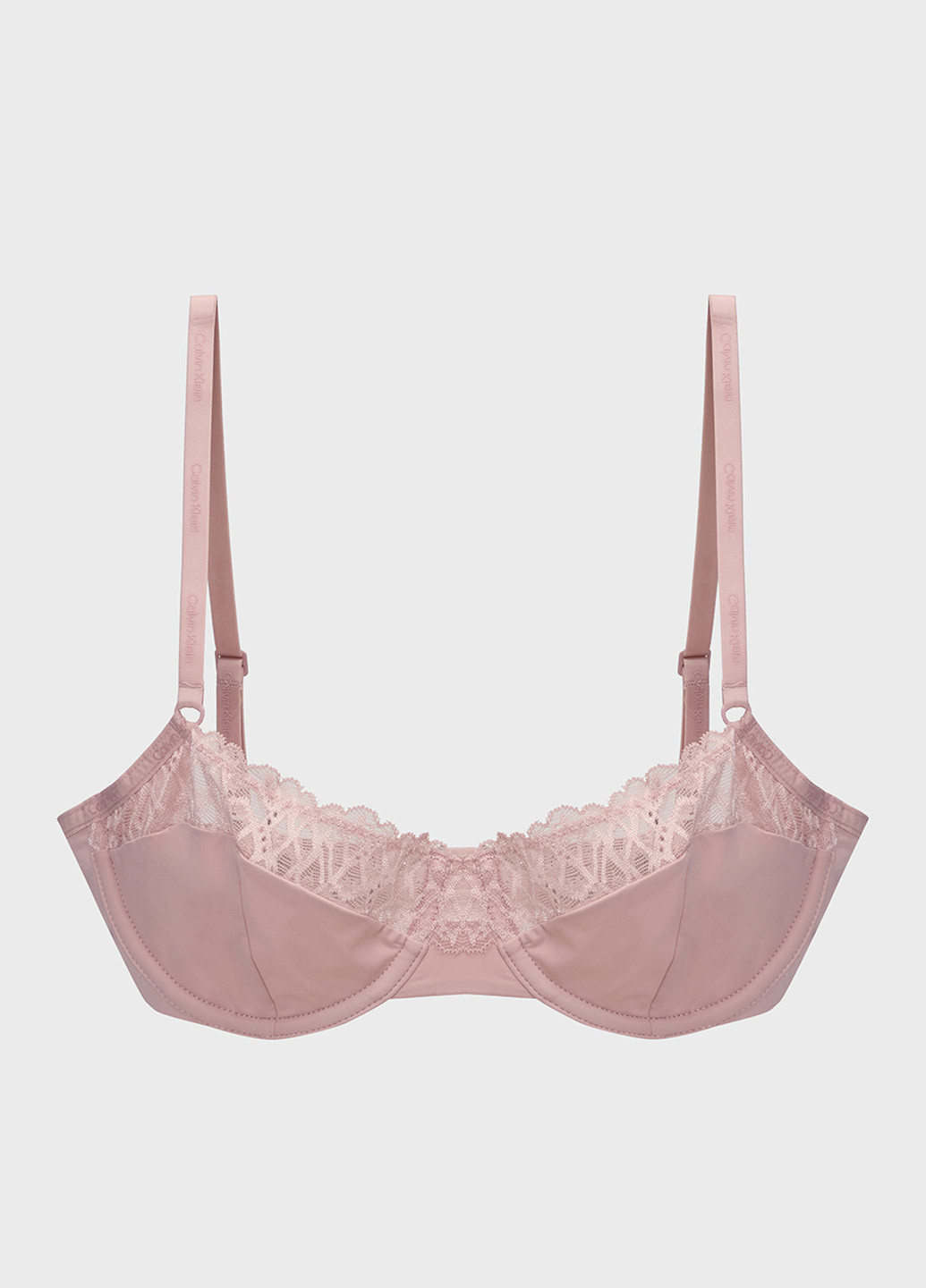 Розовый балконет бюстгальтер Calvin Klein с косточками полиамид