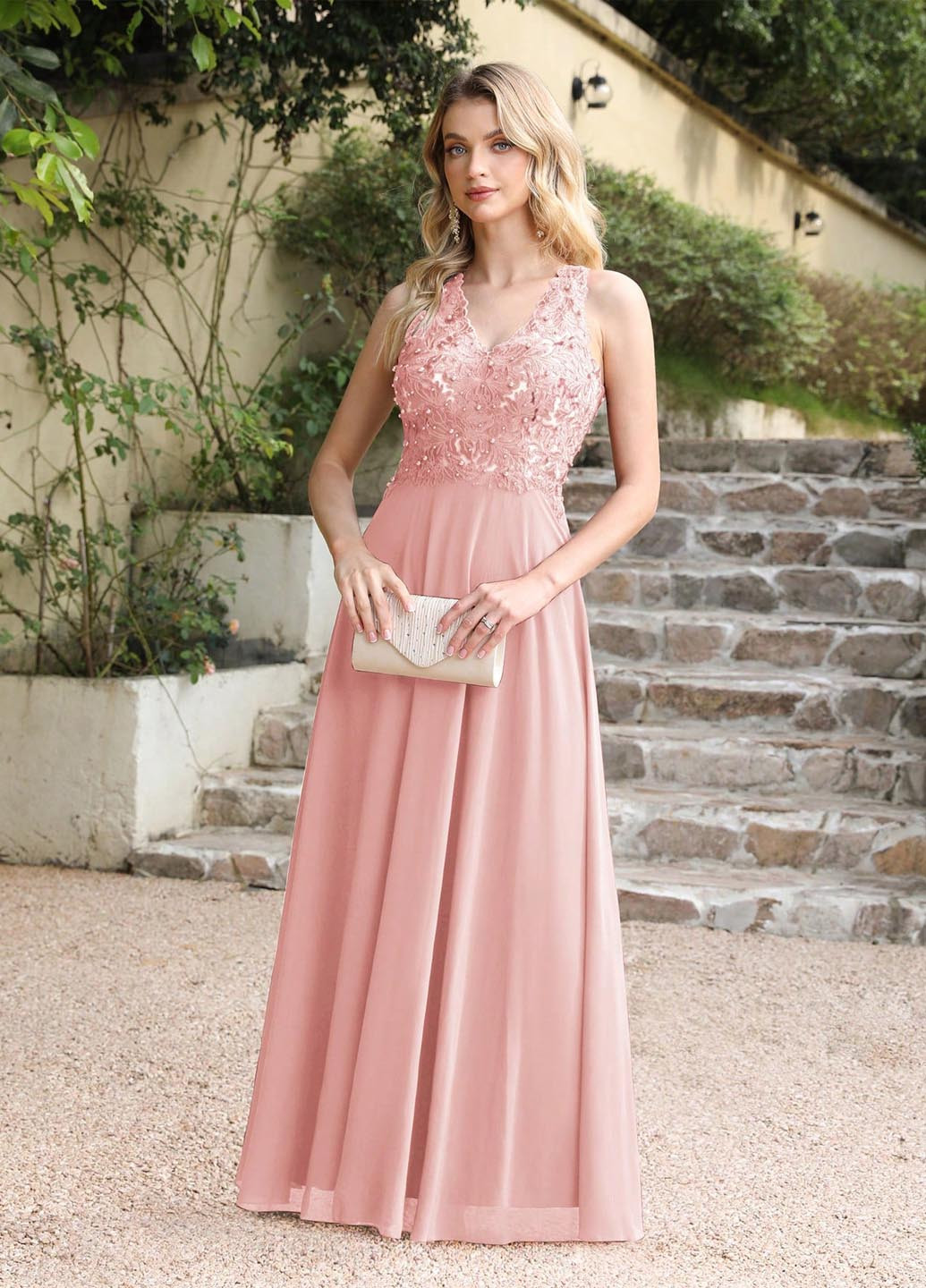 Рожева вечірня сукня а-силует SHEIN однотонна