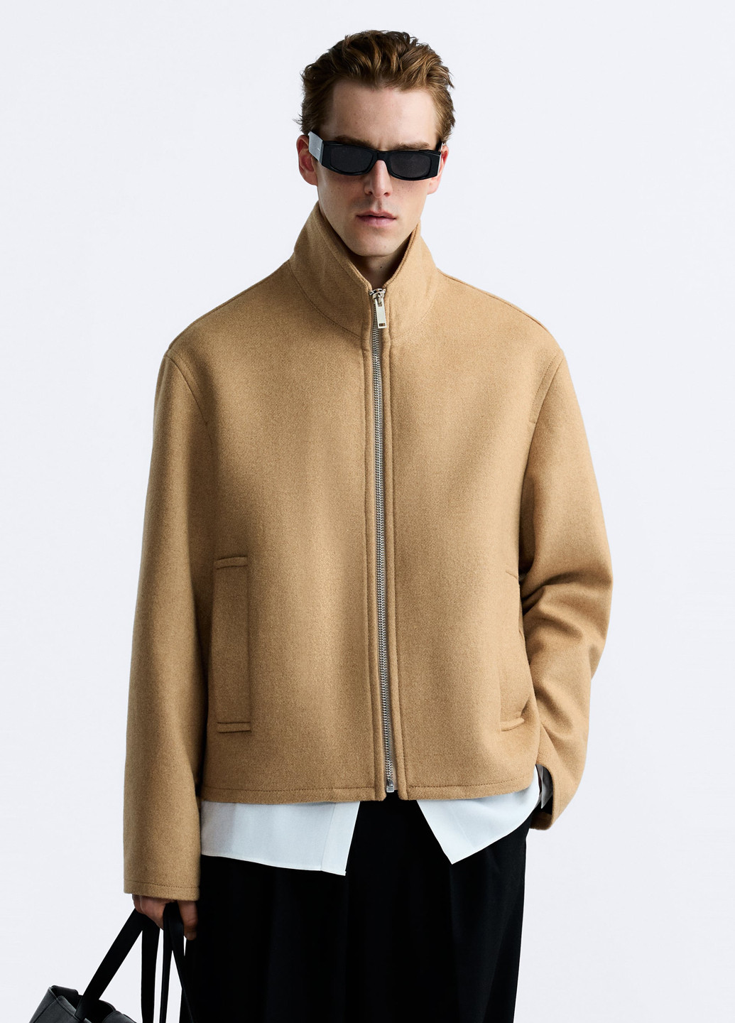 Светло-коричневая демисезонная куртка куртка-пиджак Zara