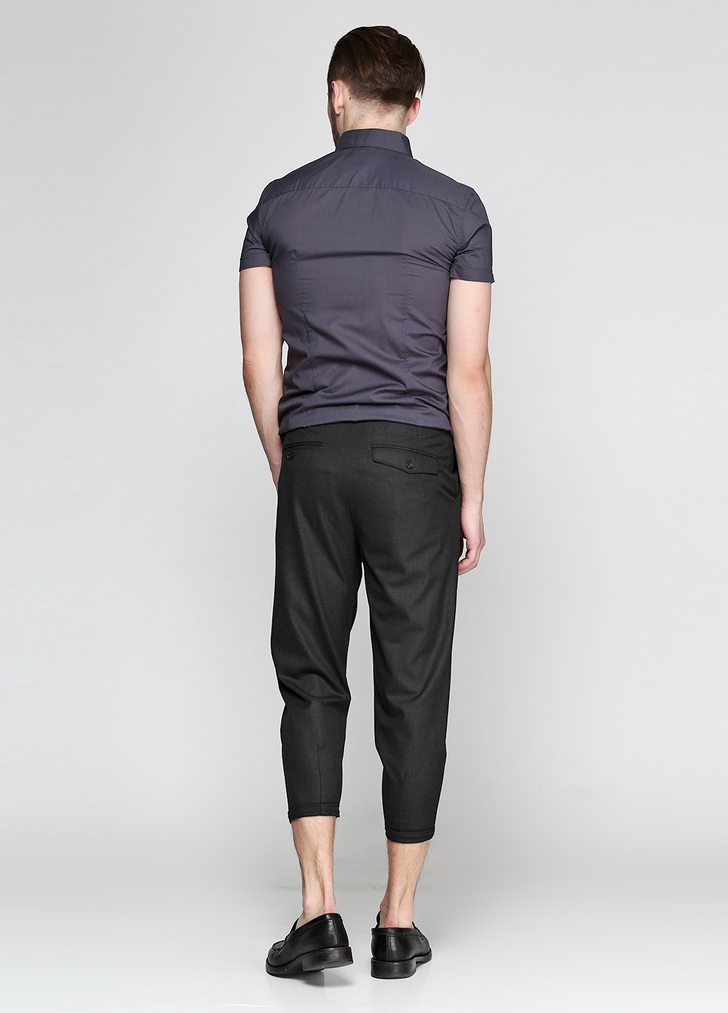 Черные кэжуал демисезонные со средней талией брюки Pull & Bear