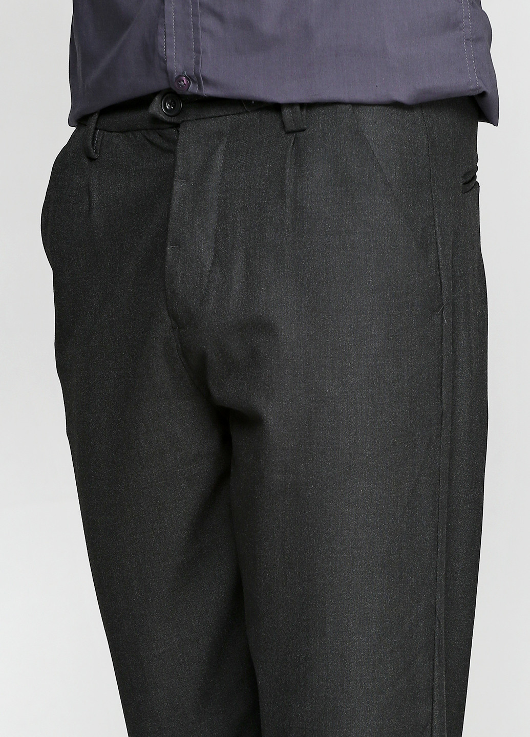 Черные кэжуал демисезонные со средней талией брюки Pull & Bear