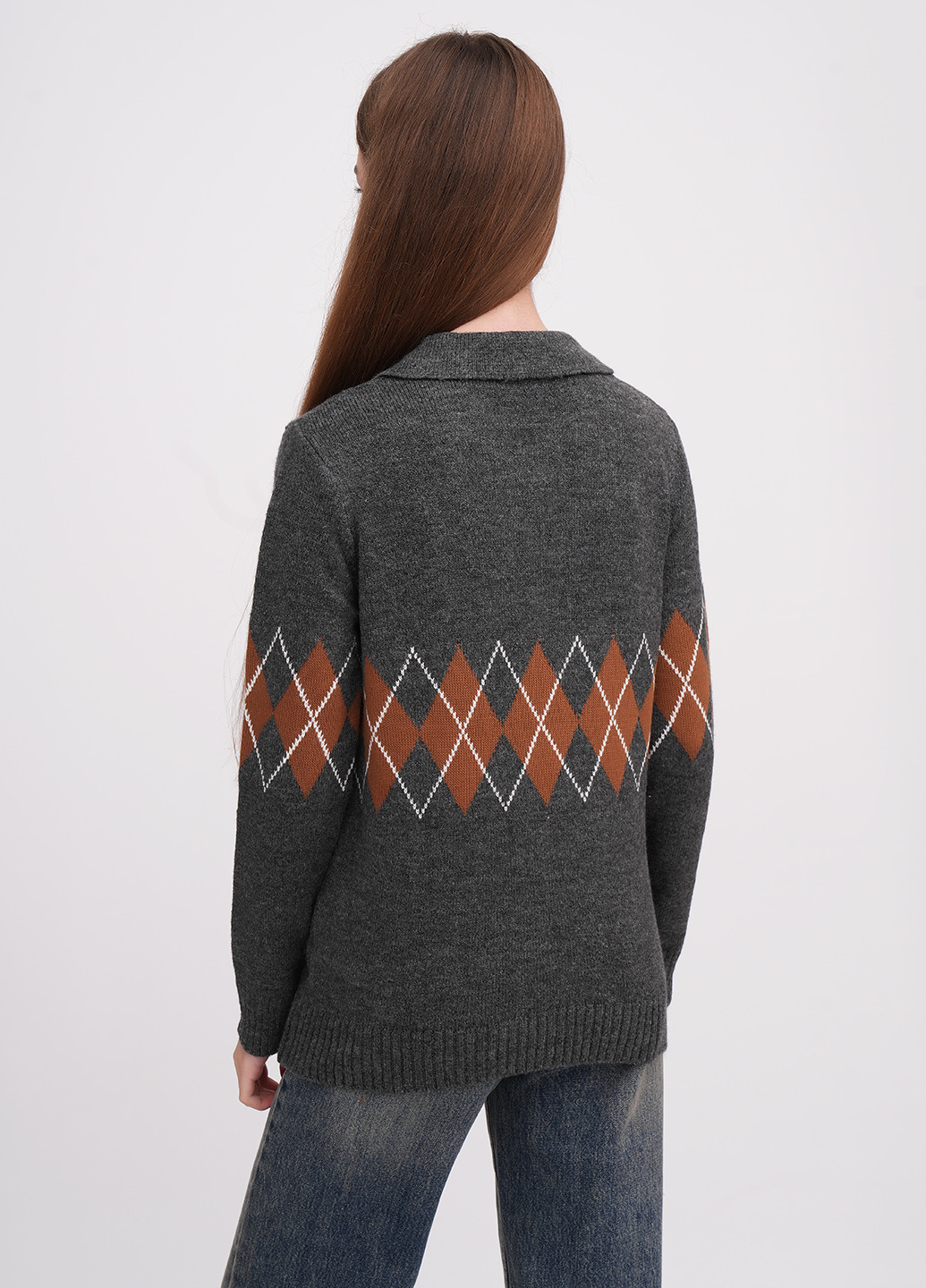 Темно-серый демисезонный свитер пуловер EQUILIBRI