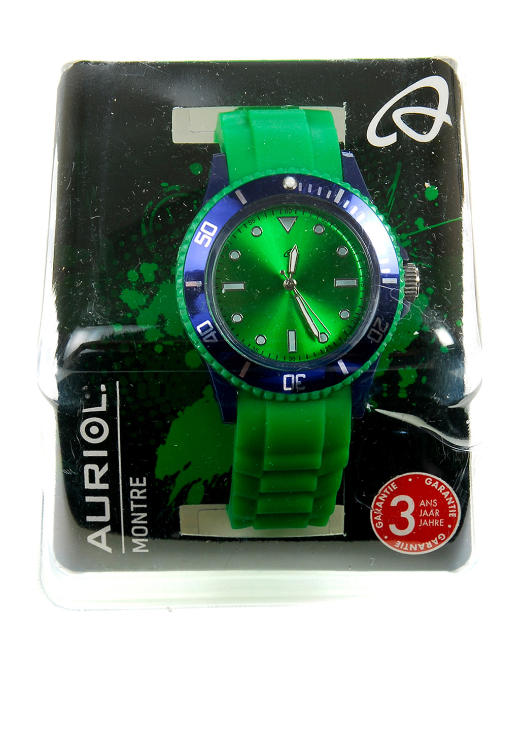 Часы Auriol однотонные зелёные