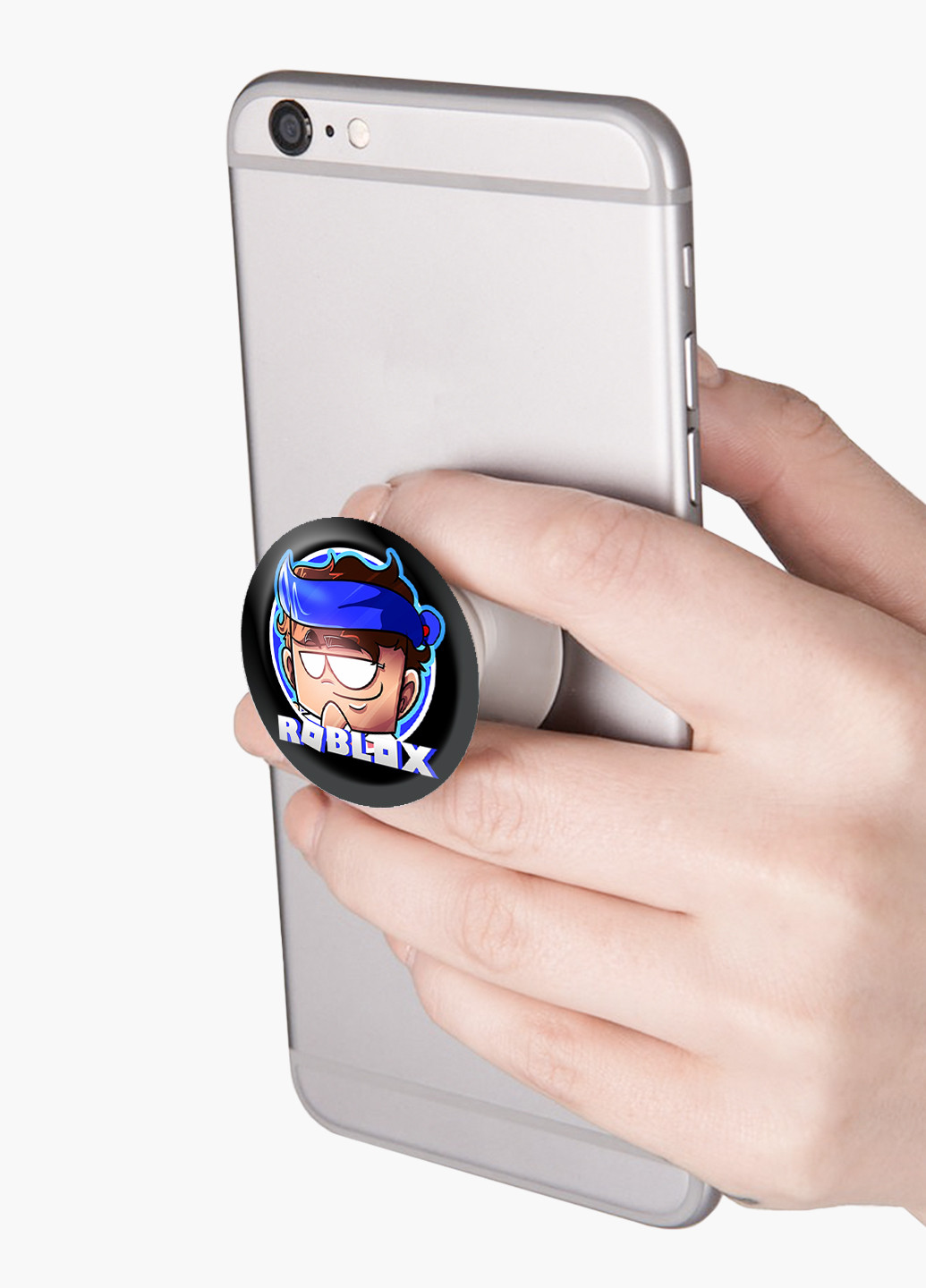 Попсокет (Popsockets) держатель для смартфона Роблокс (Roblox) (8754-1224) Черный MobiPrint (216748362)