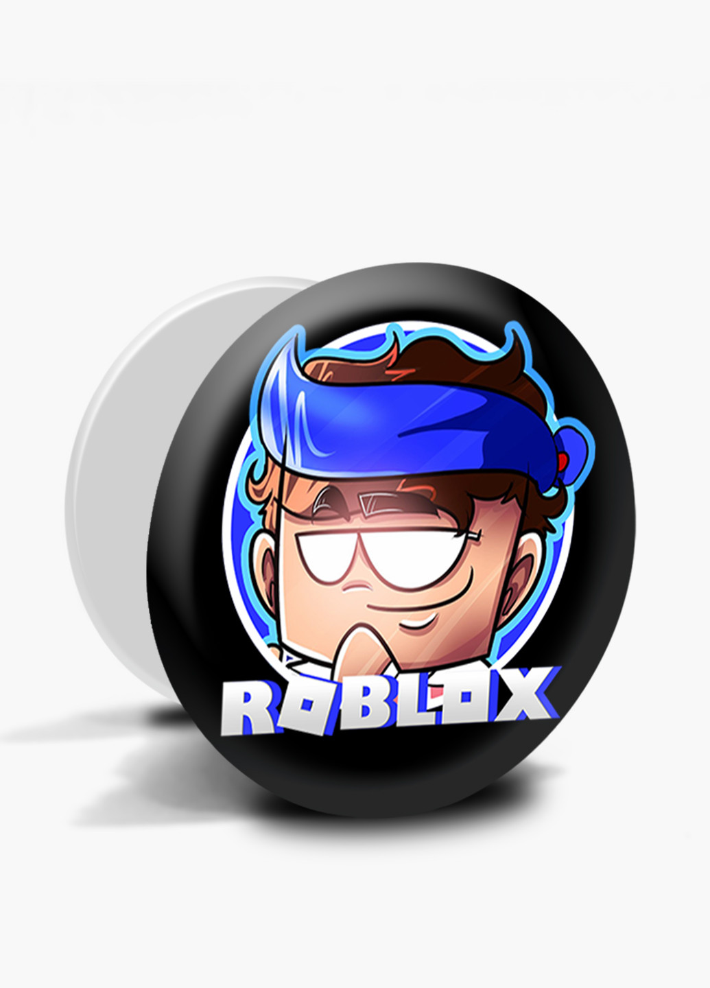 Попсокет (Popsockets) держатель для смартфона Роблокс (Roblox) (8754-1224) Черный MobiPrint (216748362)
