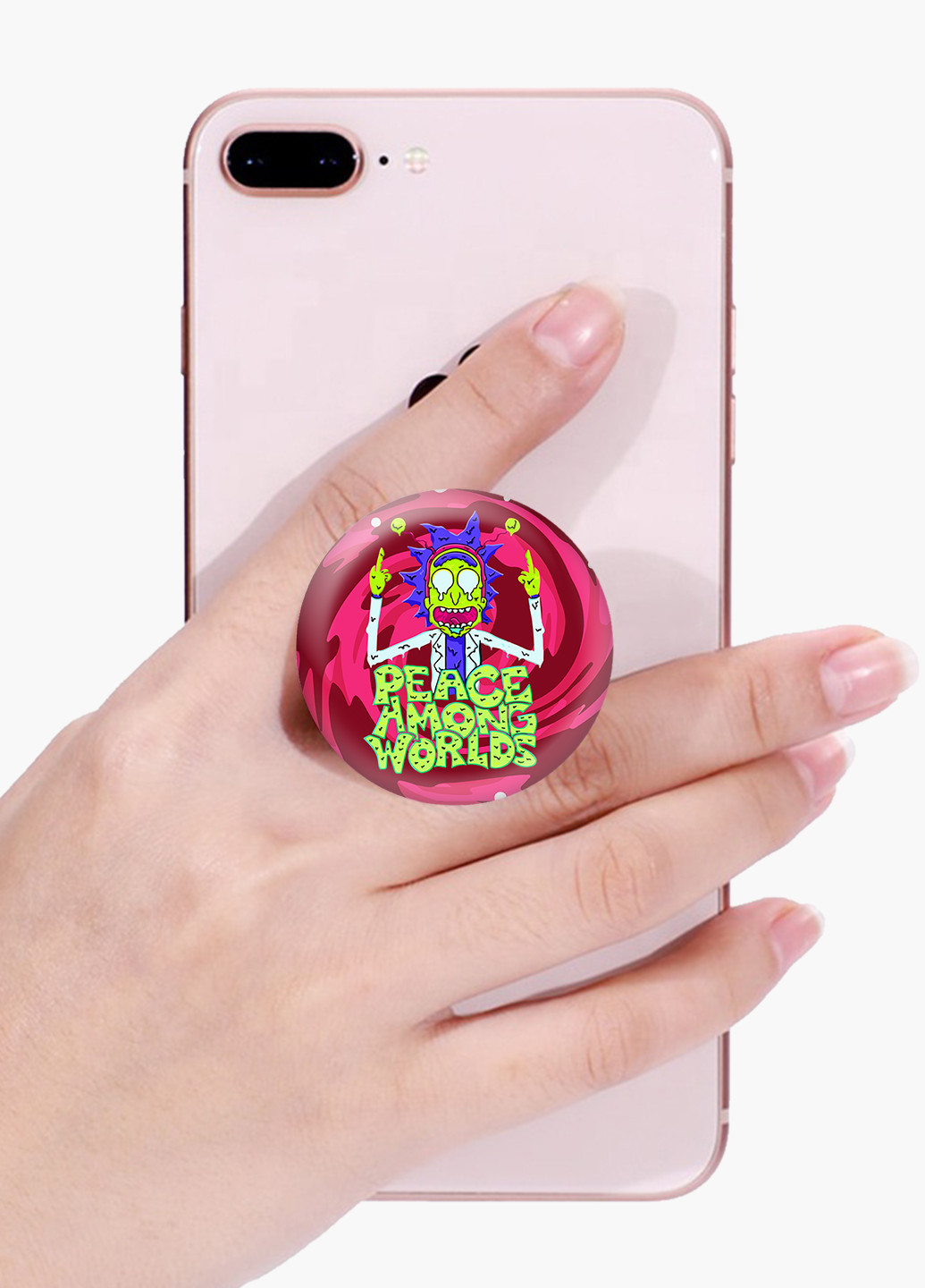 Попсокет (Popsockets) тримач для смартфону Рік Санчез Рік і Морті (Rick Sanchez Rick and Morty) (8754-2941) Чорний MobiPrint (229014749)
