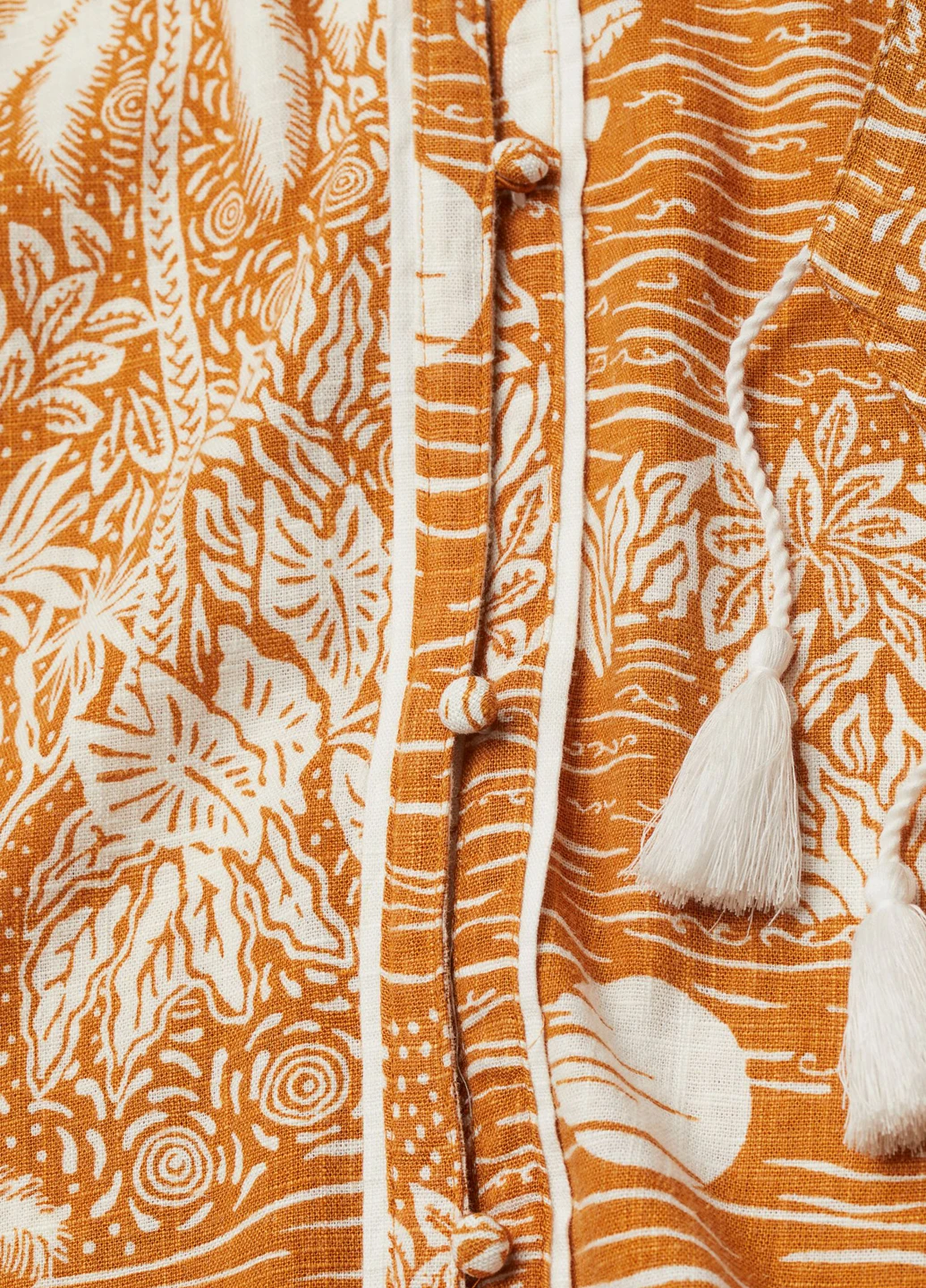 Светло-коричневое кэжуал платье а-силуэт H&M с рисунком