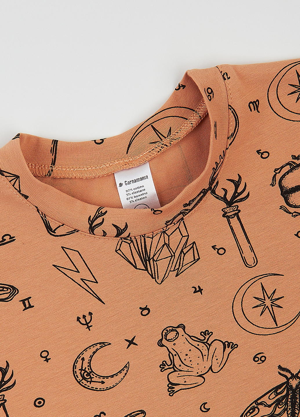 Рожево-коричневий літній костюм (футболка, шорти) Garnamama