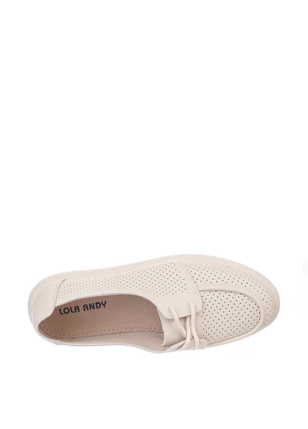 Молочные мокасины Lola Andy с перфорацией