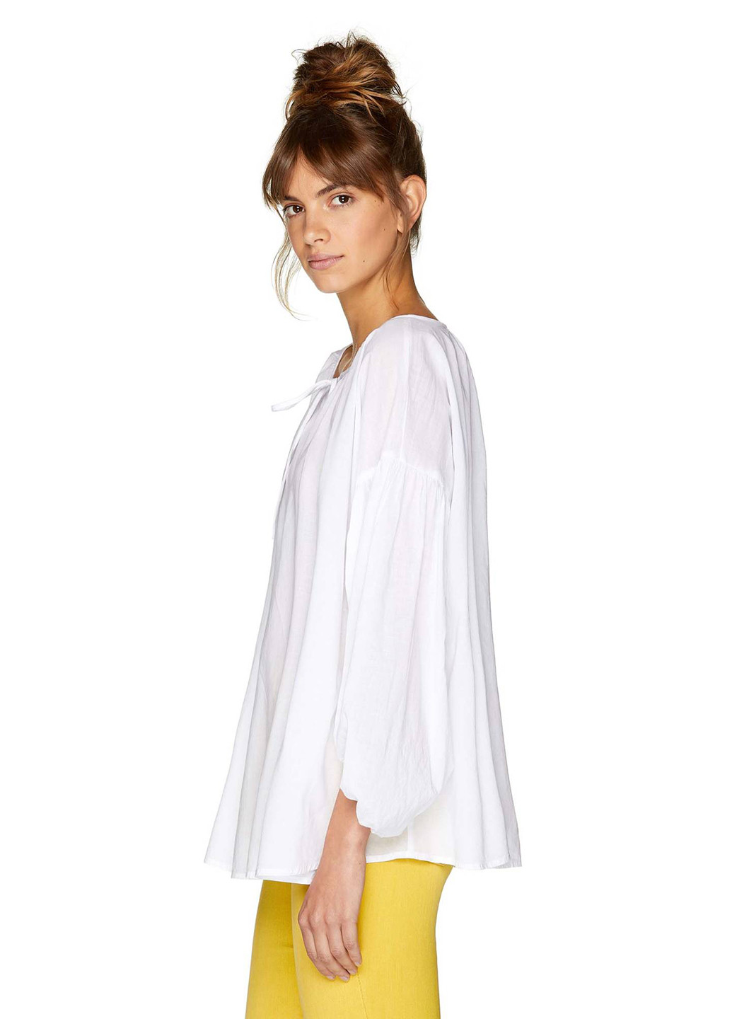 Белая демисезонная блуза с длинным рукавом United Colors of Benetton