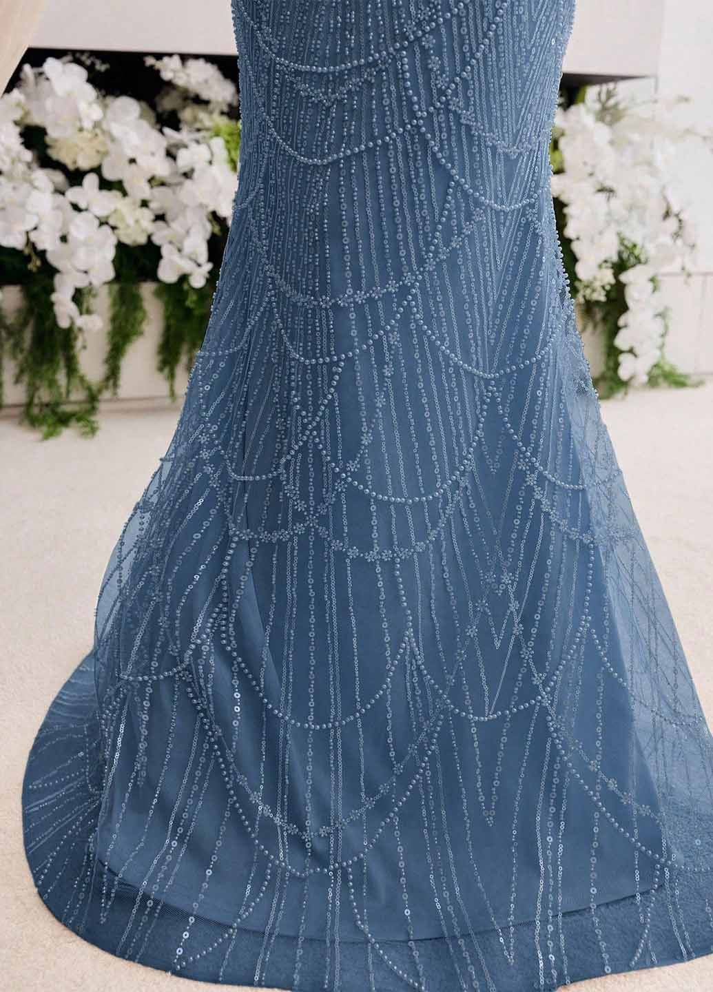 Світло-синя вечірня сукня сукня-кейп, годе SHEIN однотонна