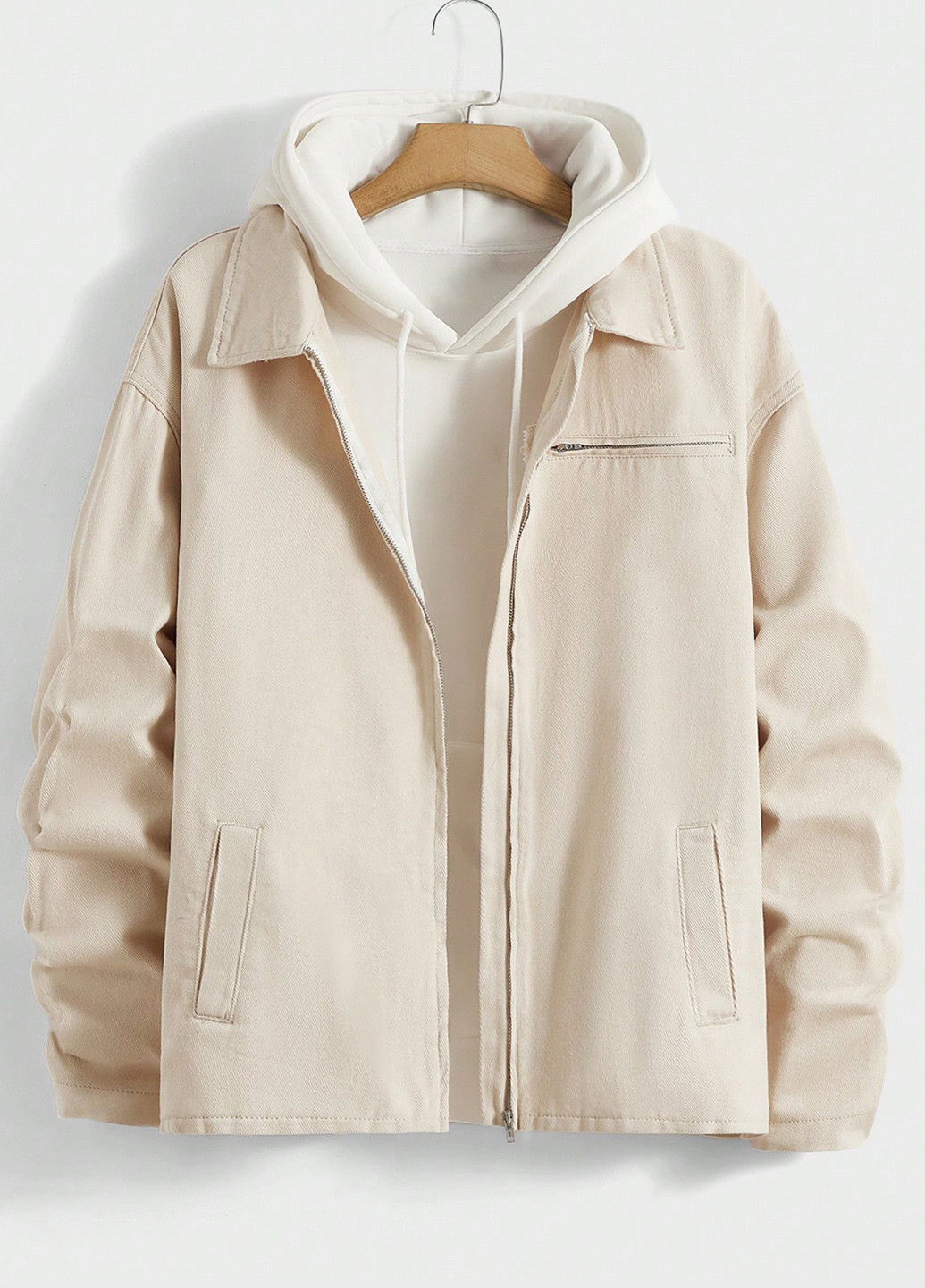 Светло-бежевая зимняя куртка SHEIN