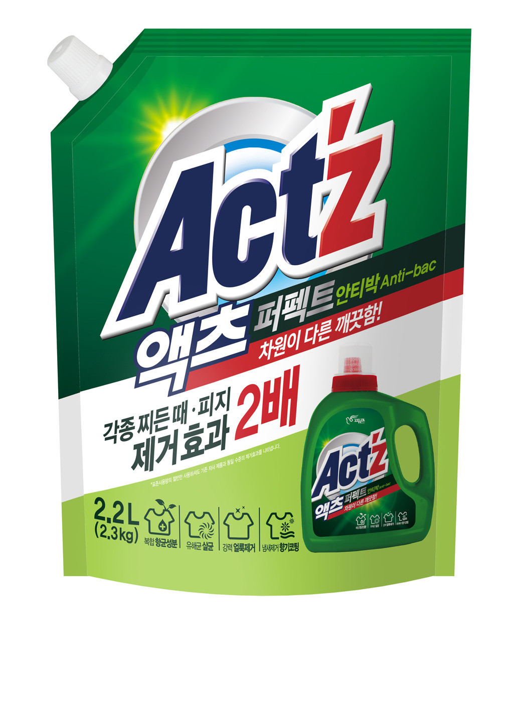 Гель для прання концентрований ACT'Z Anti-bac, 2,3 л PIGEON
