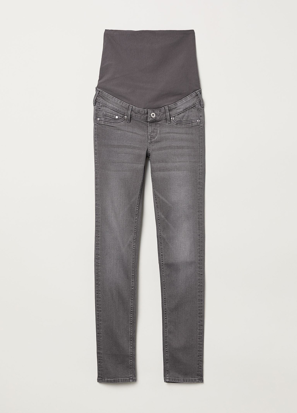 Джинси для вагітних H&M завужені однотонні сірі джинсові бавовна