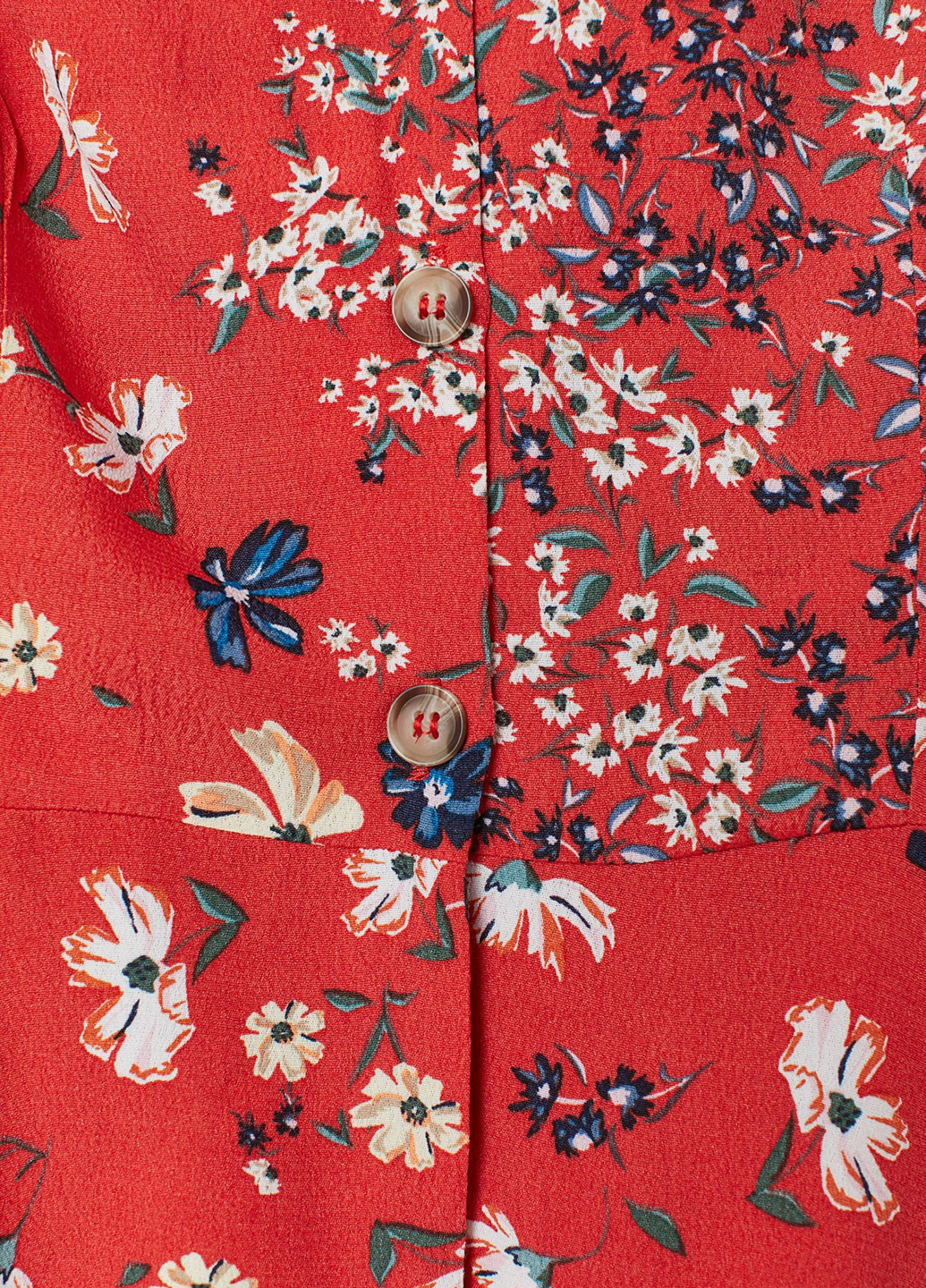 Красная демисезонная блуза весняно-літня с баской H&M