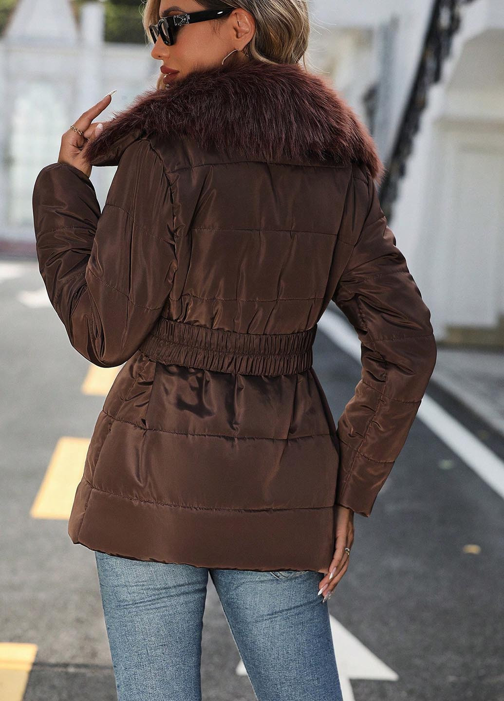 Коричневая демисезонная куртка SHEIN