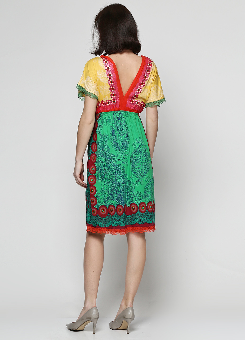 Комбинированное кэжуал платье Desigual с рисунком