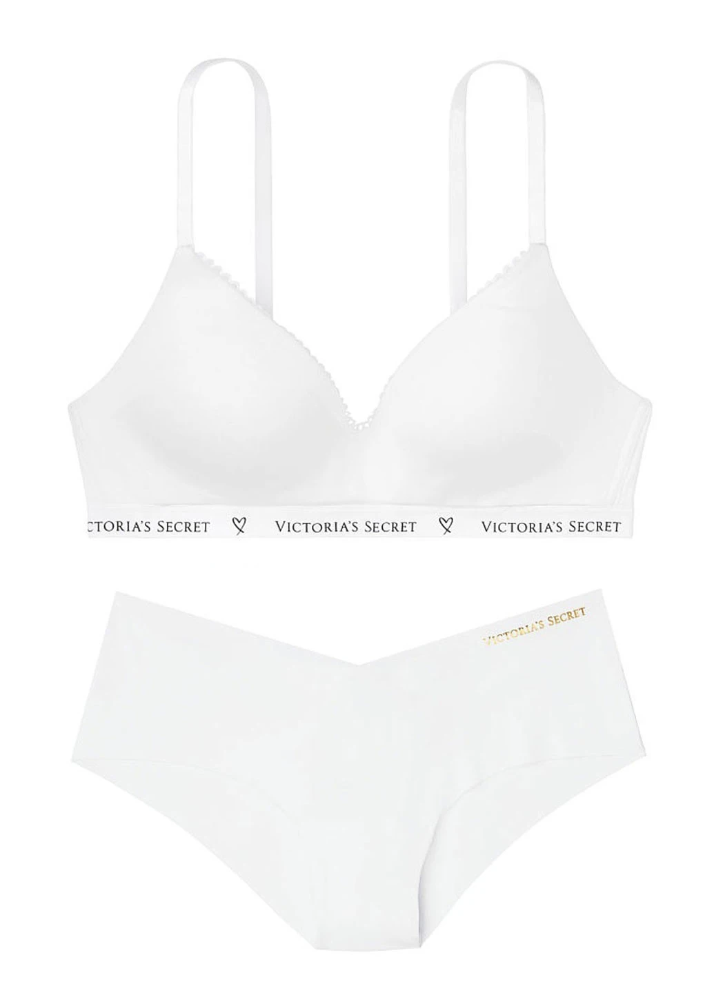 Белый демисезонный комплект (бюстгальтер, трусы) Victoria's Secret
