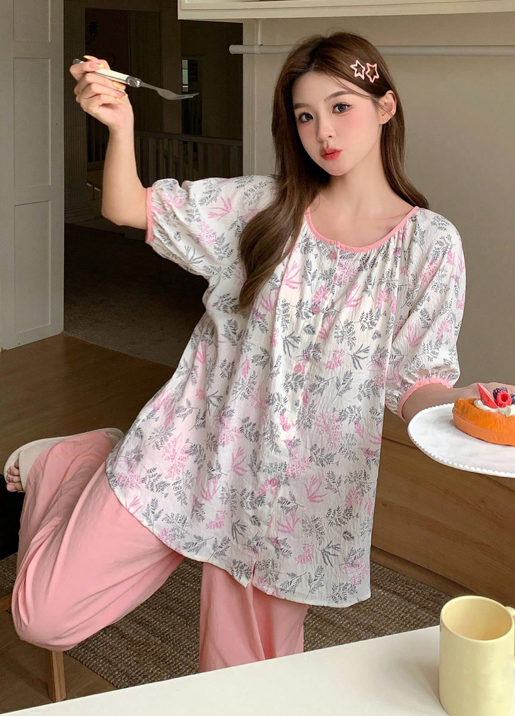 Рожева всесезон піжама (кофта, штани) кофта + брюки SHEIN