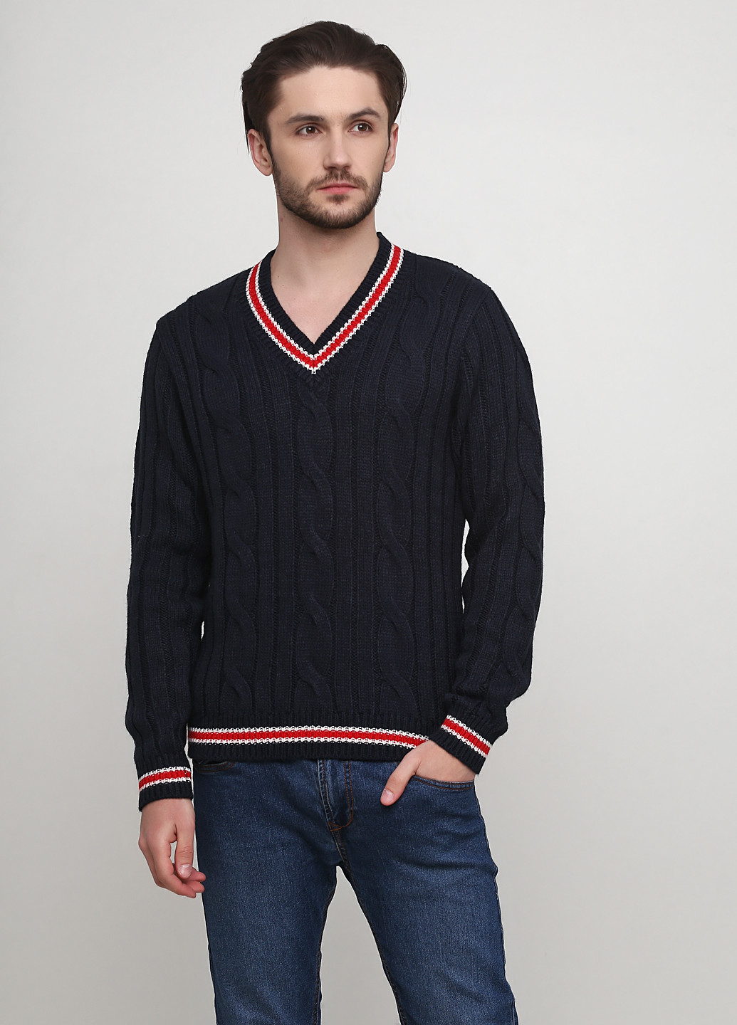 Темно-синий демисезонный пуловер пуловер Terranova