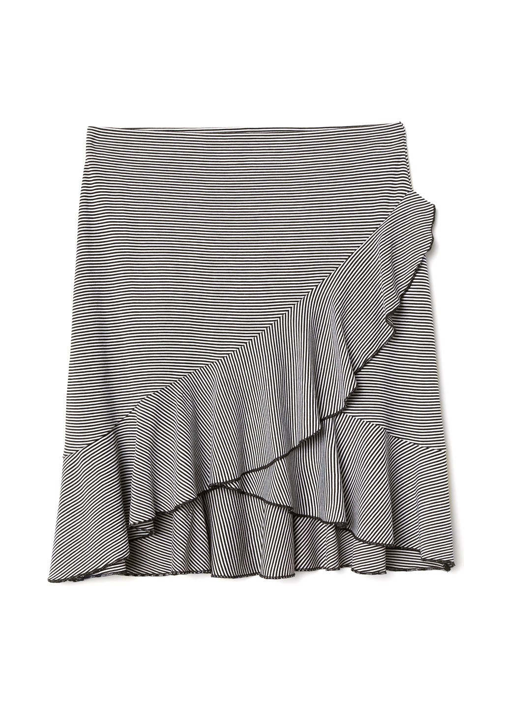 Серая кэжуал в полоску юбка H&M а-силуэта (трапеция)