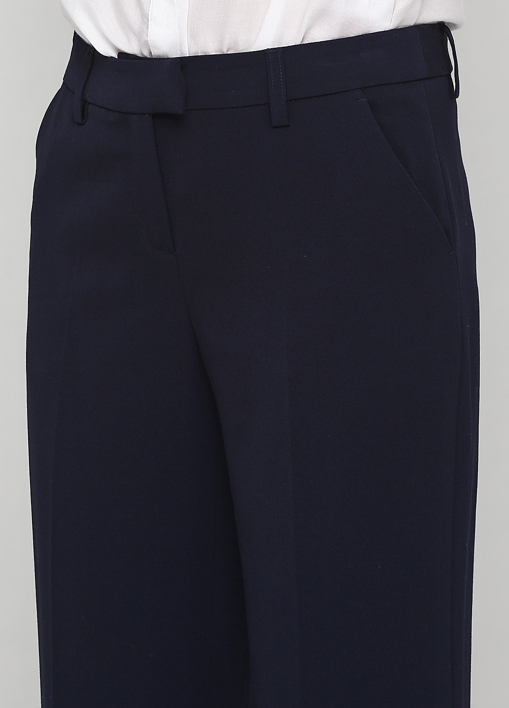 Темно-синие кэжуал демисезонные прямые брюки Brandtex Collection