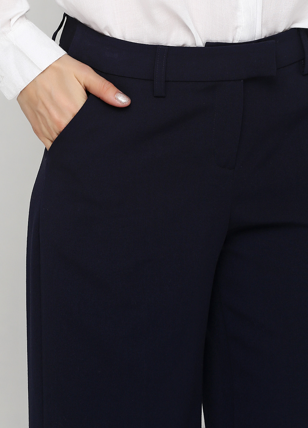 Темно-синие кэжуал демисезонные прямые брюки Brandtex Collection