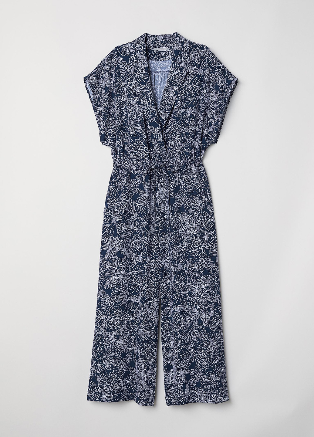 Комбинезон H&M комбинезон-брюки рисунок тёмно-синий кэжуал полиэстер