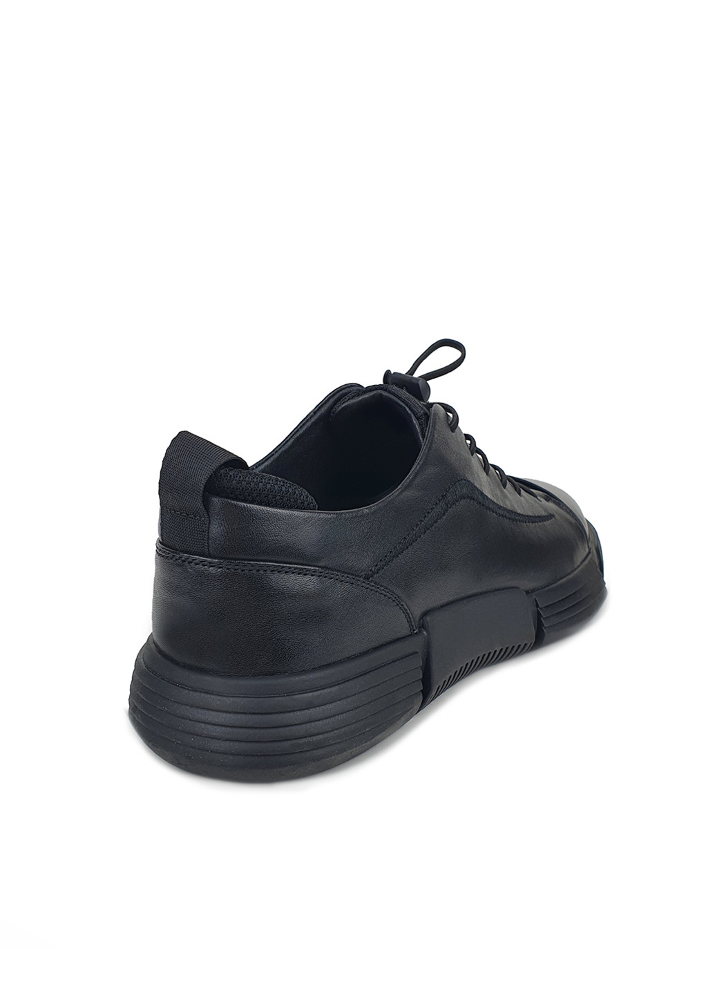 Черные мужские туфли из натуральной кожи черные на резинке-шнуровке Cosottinni
