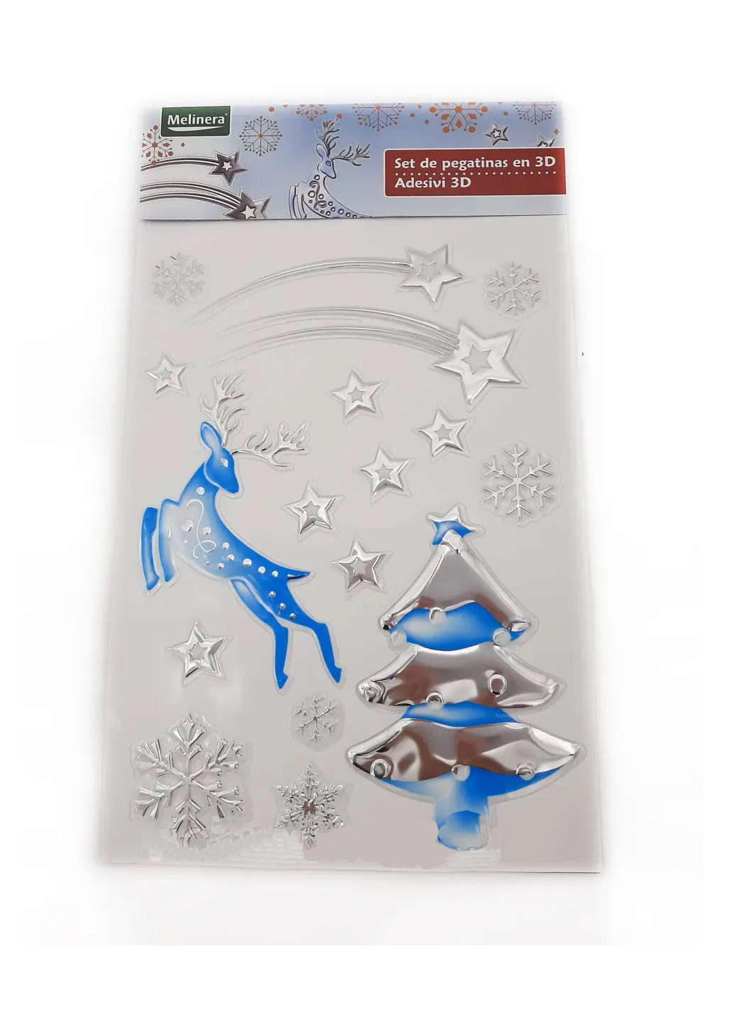 Новорічні 3D наклейки для вікон Melinera новогодняя белая