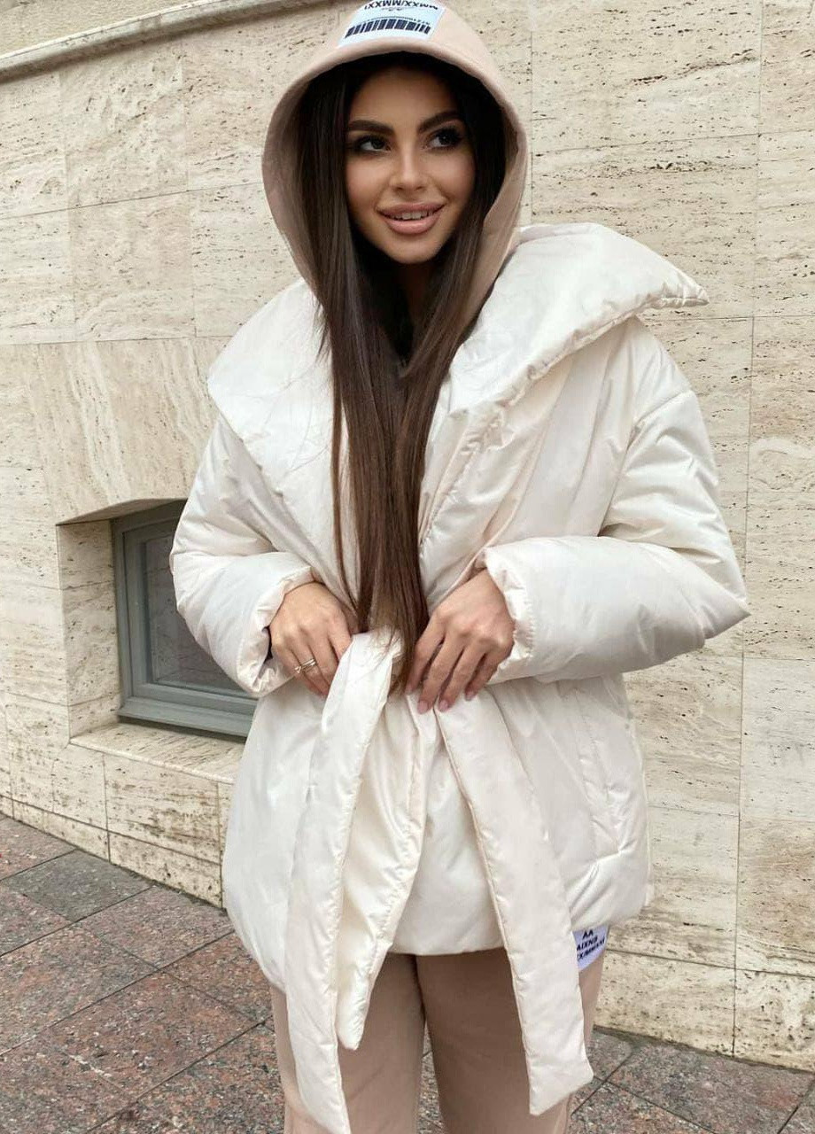 Молочна зимня жіноча тепла куртка ковдру молоко one size пуховик осінній зимовий демісезонні No Brand