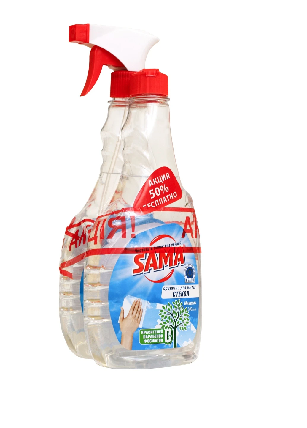 Засіб для миття скла Мигдаль 1 + 1 шт SAMA (229750831)