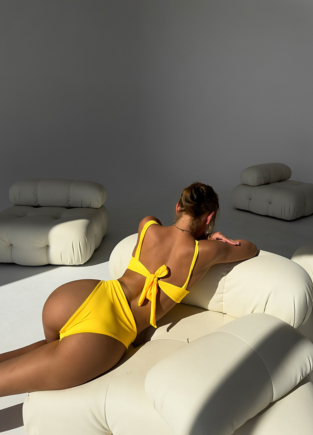 Жовтий літній купальник монокіні, суцільний NOVA VEGA