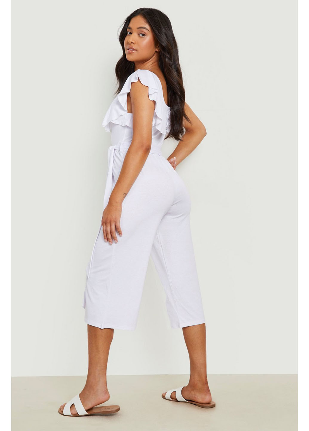 Комбінезон Boohoo однотонний білий кежуал віскоза