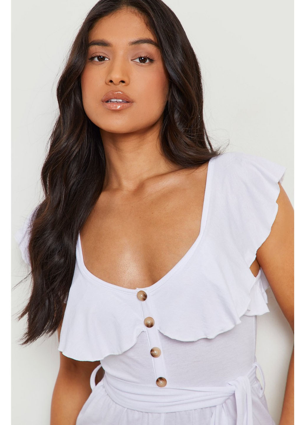 Комбінезон Boohoo однотонний білий кежуал віскоза