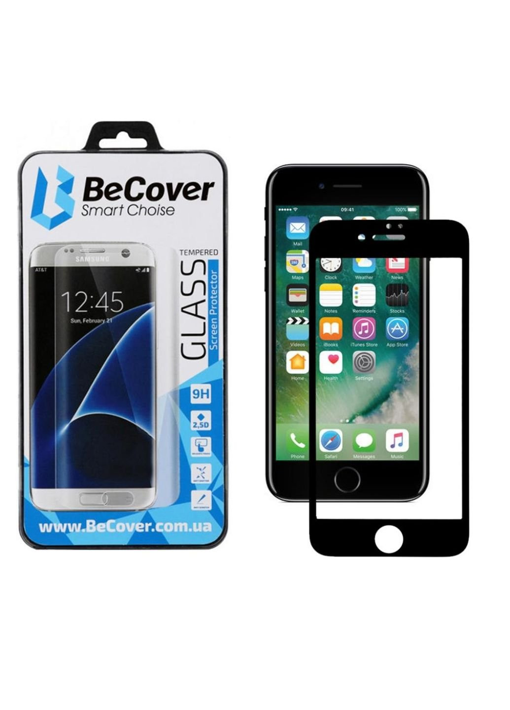 Скло захисне Apple iPhone 7 Plus / 8 Plus 3D Black (701 042) BeCover (249599284)