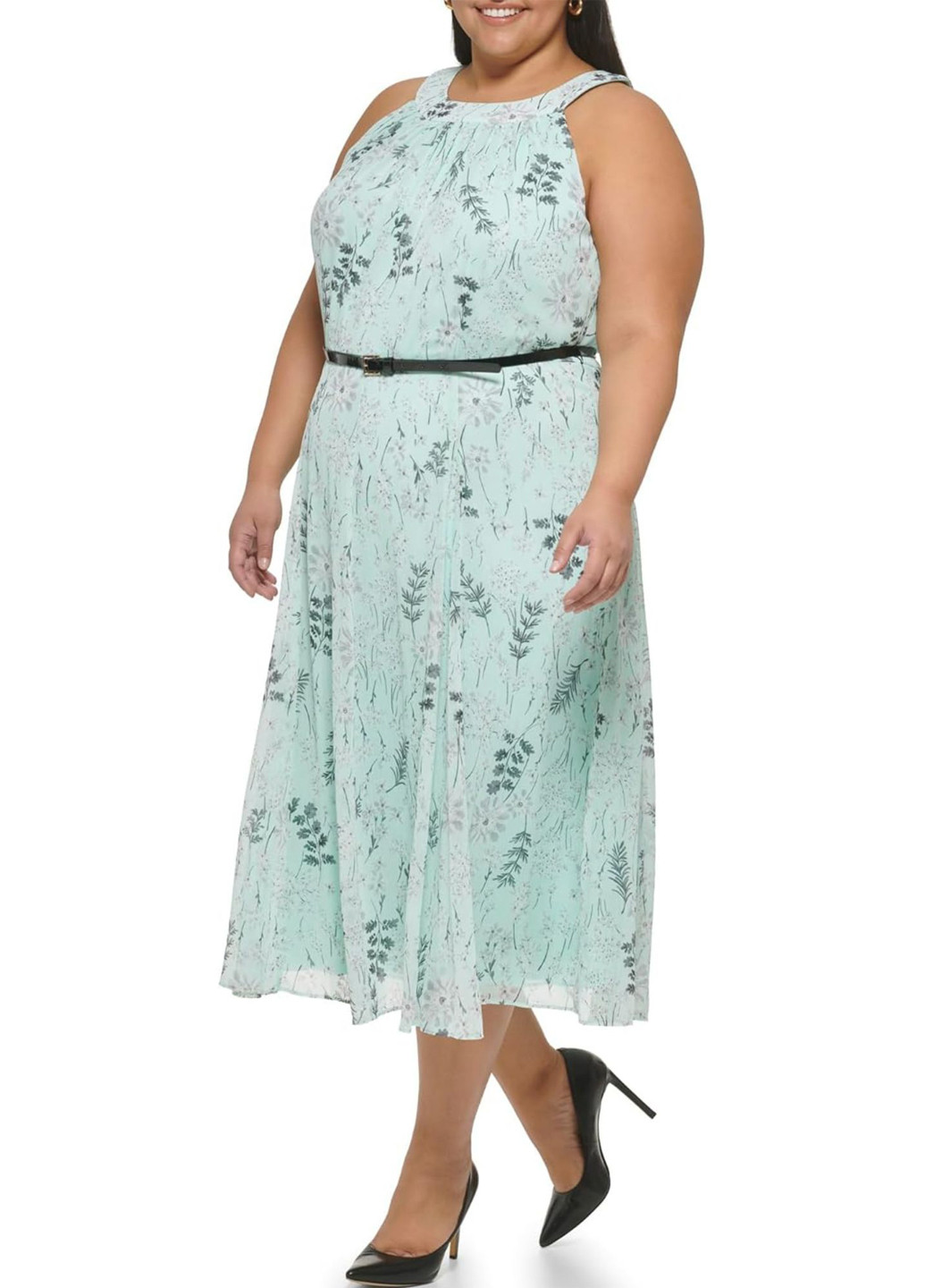 Светло-голубое кэжуал платье Tommy Hilfiger с цветочным принтом