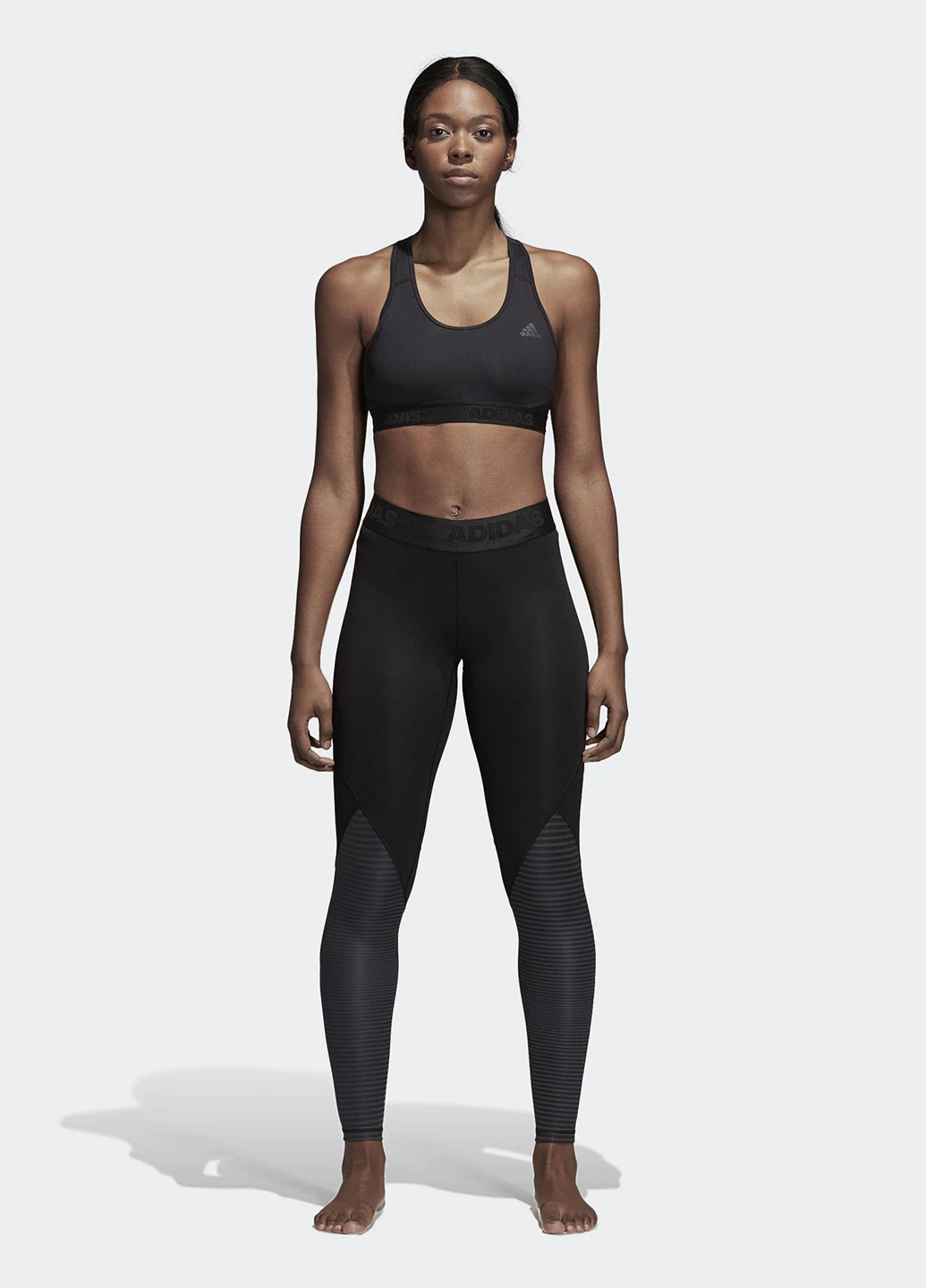 Черные демисезонные леггинсы adidas