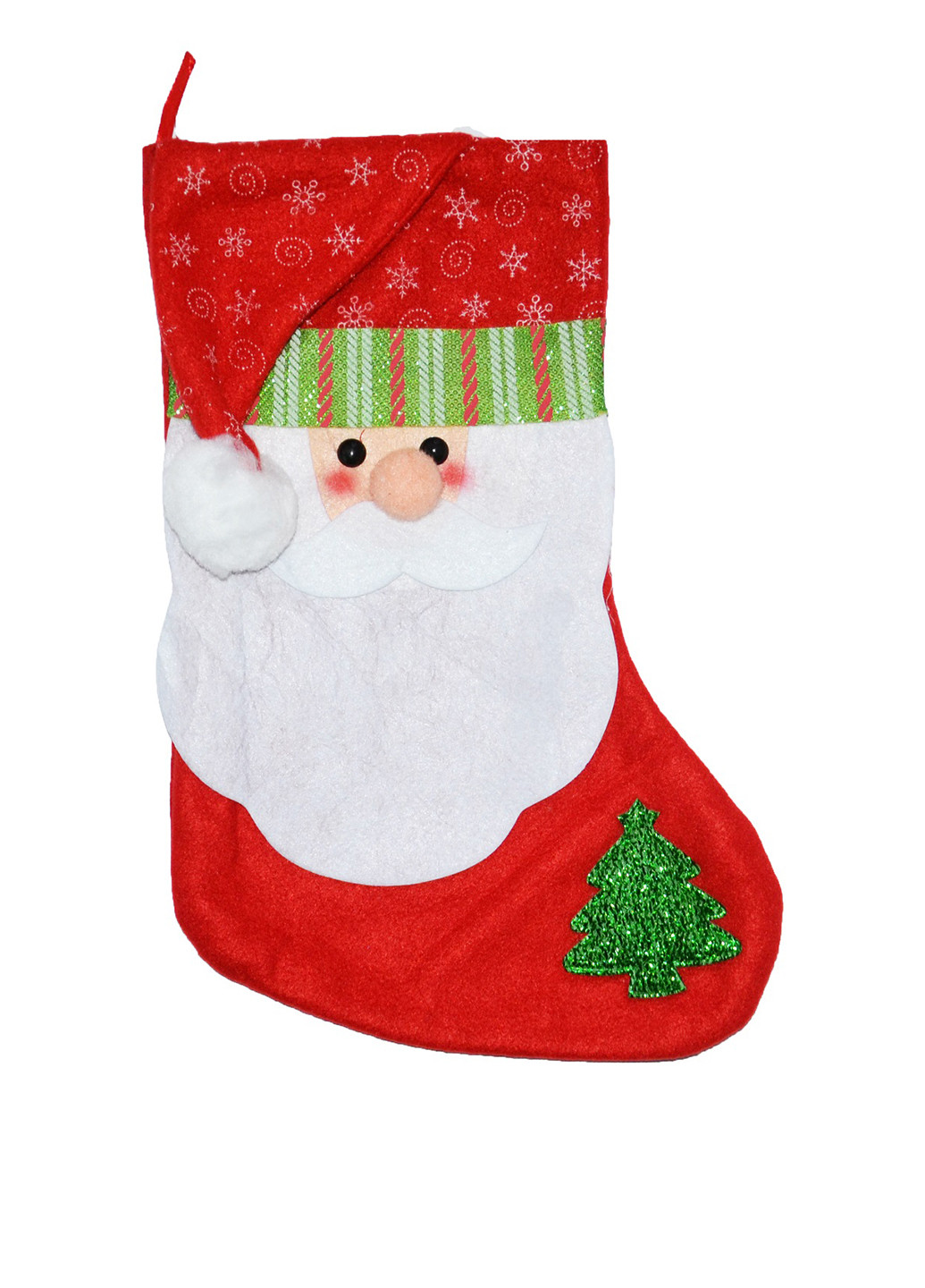 Новогоднее украшение Носок для подарков, 38х19 см BabyFriends красный