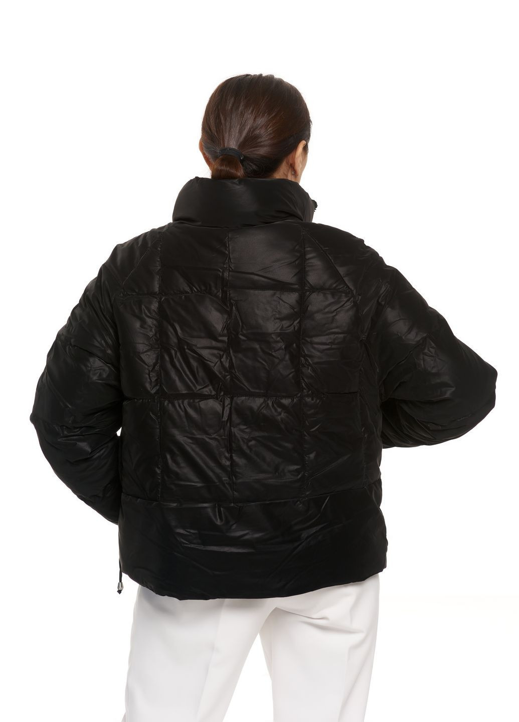 Черная зимняя жіночий пуховик куртка натуральний пух водовідштовхуючий зима осінь 8802 чорний Actors
