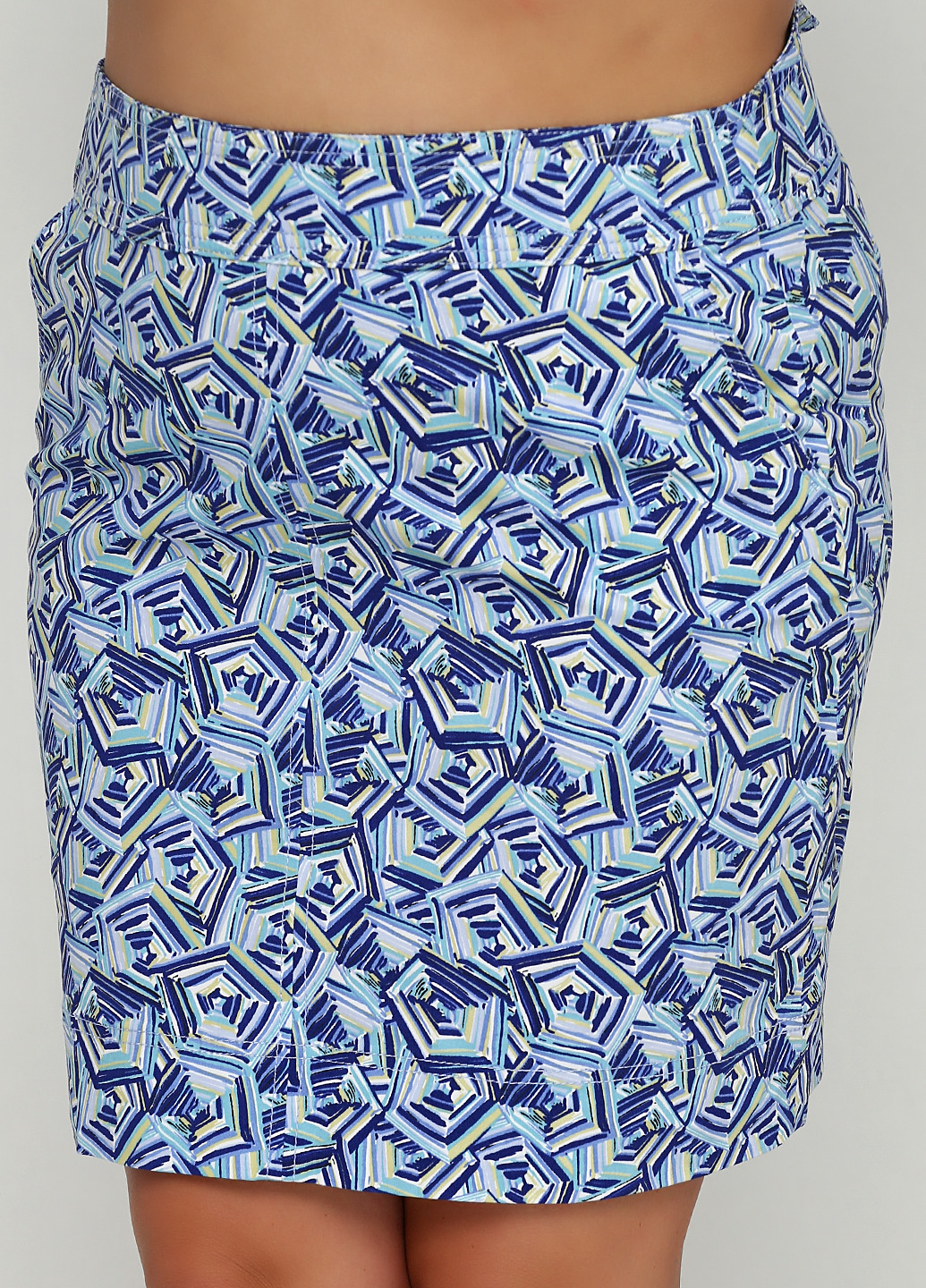 Синяя кэжуал с абстрактным узором юбка Talbots