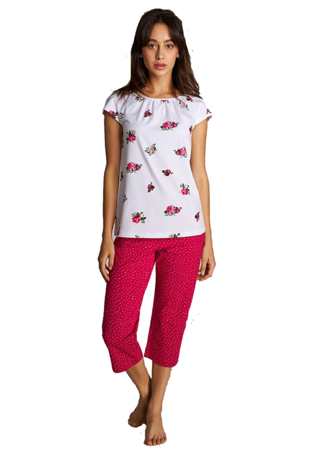 Рожево-ліловий демісезонний комплект (футболка, бриджі) Ellen