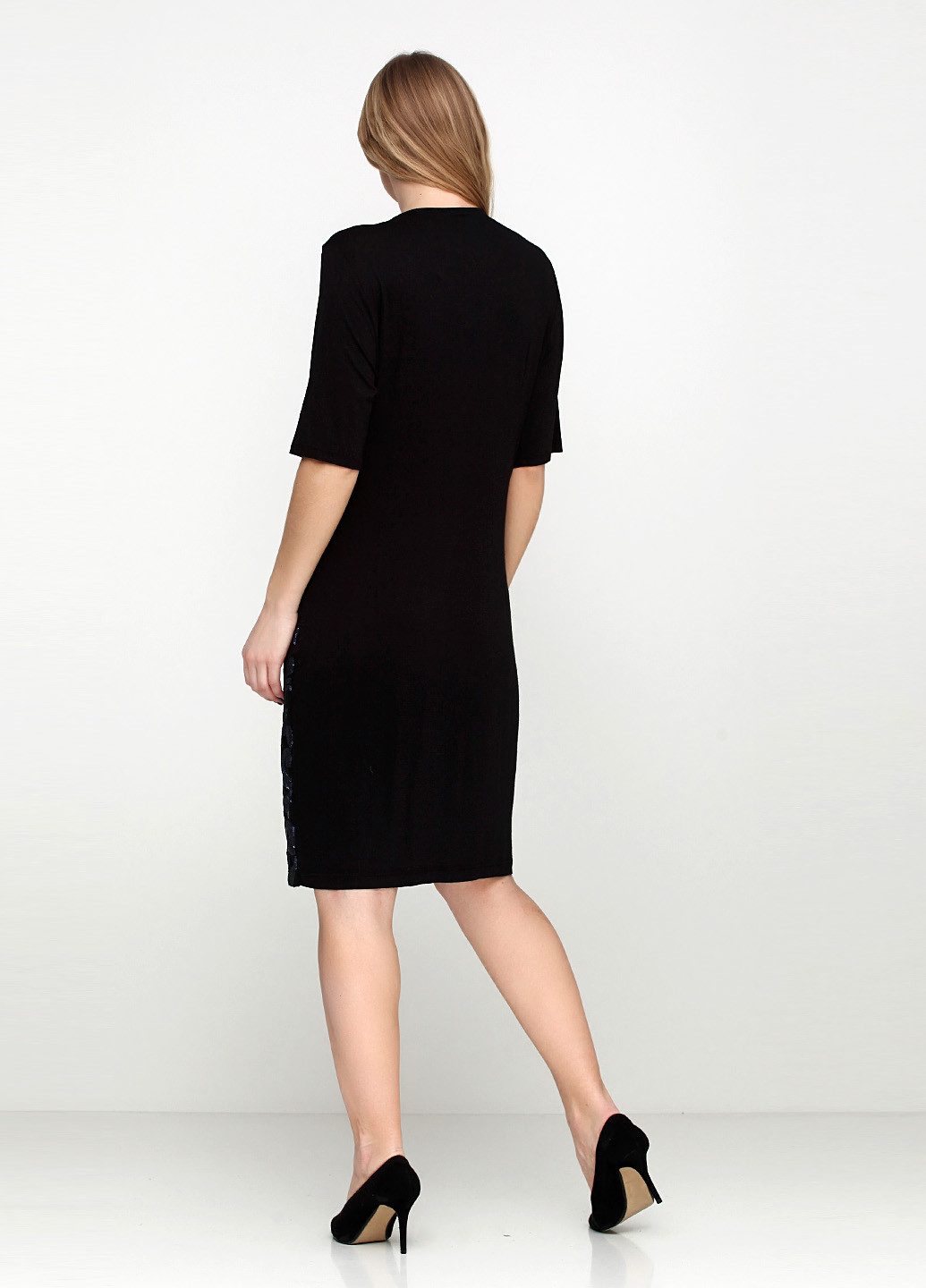 Черное кэжуал платье Brandtex Collection с абстрактным узором