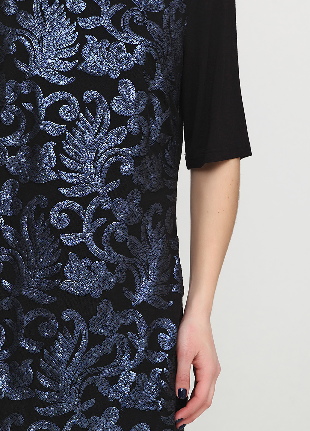 Чорна кежуал сукня Brandtex Collection з абстрактним візерунком
