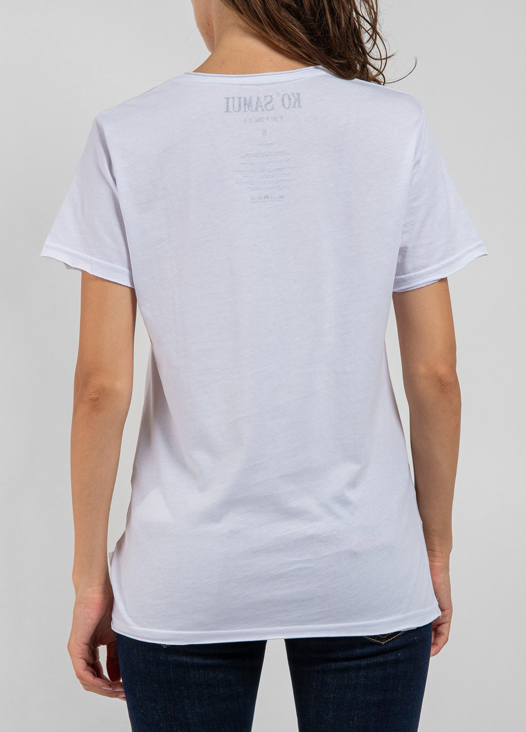 Белая футболка с принтом Ko Samui - (250382600)