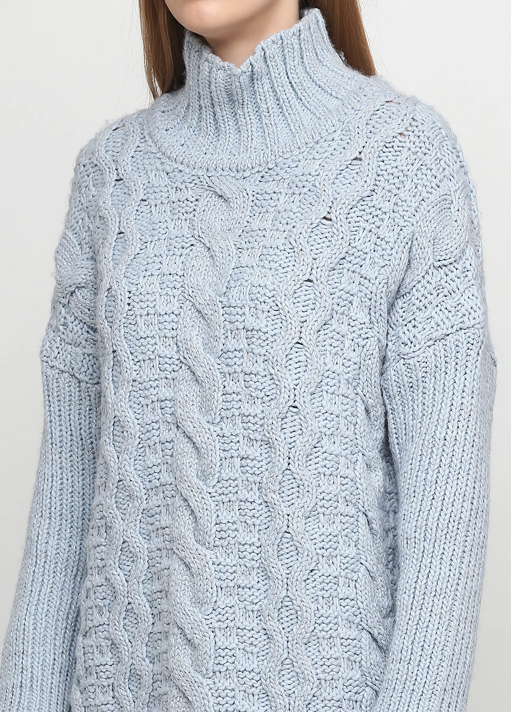 Блакитна кежуал сукня сукня светр Dins Tricot однотонна