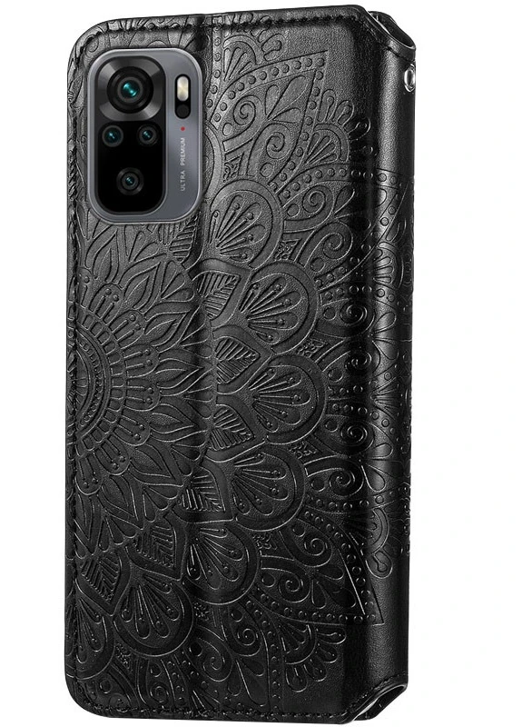 Шкіряний чохол книжка Mandala (PU) для Xiaomi Redmi Note 10 / Note 10s Чорний (is_00000043350_7) Getman (237829176)