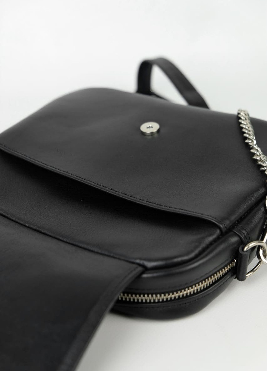 Шкіряна жіноча сумка через плече. Маленька сумочка клатч чорна. Крос боді з натуральної шкіри. Crystal Kozhanty (224402306)