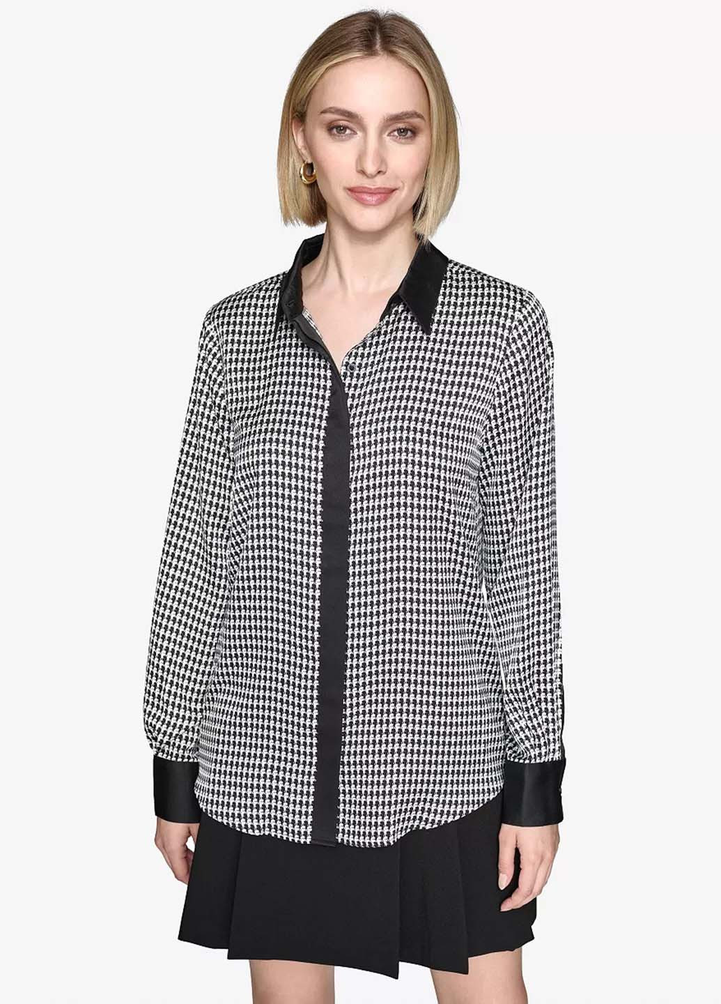 Черно-белая кэжуал рубашка с логотипом Karl Lagerfeld